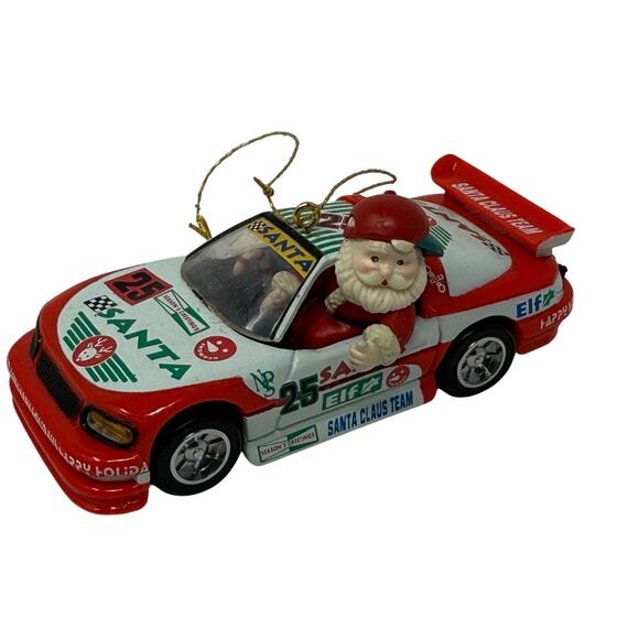 1995 Enesco Santa’s Speedway Ornament Santa Racing Car NASCAR Christmas - Picture 1 of 8